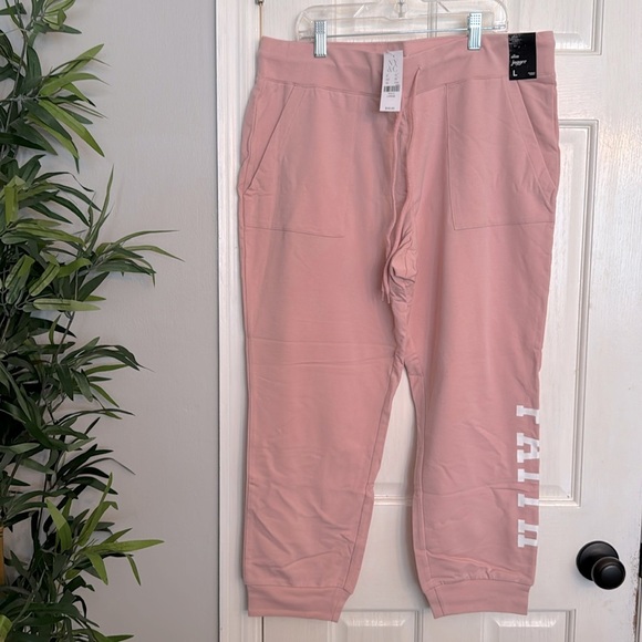 New Yorkk & Company pink Faith slim joggers NWT L - Picture 1 of 9